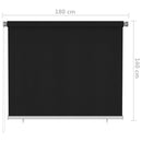 vidaXL fekete kültéri sötétítő roló 180 x 140 cm