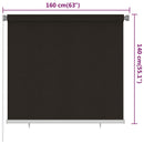 vidaXL barna kültéri HDPE roló 160 x 140 cm