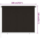 vidaXL barna kültéri HDPE roló 180 x 140 cm