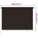 vidaXL barna kültéri sötétítő roló 205(Szé)x140(Ma) cm HDPE