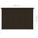 vidaXL barna kültéri sötétítő roló 225(Szé)x140(Ma) cm