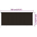vidaXL barna kültéri HDPE roló 350 x 140 cm
