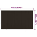 vidaXL barna kültéri HDPE roló 400 x 230 cm