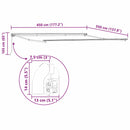 vidaXL Napernyő Fehér 4,5 × 3,5 m Fém
