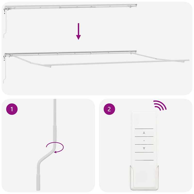 vidaXL Napernyő Fehér 6 × 3,5 m Fém