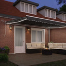 vidaXL Napernyő keret LED -es lámpákkal Fehér 450 × 300 cm Alumínium