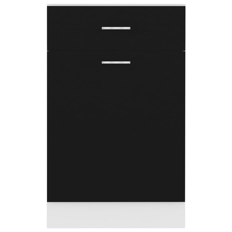 vidaXL fekete szerelt fa fiókos alsószekrény 50 x 46 x 81,5 cm