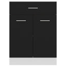 vidaXL fekete szerelt fa fiókos alsószekrény 60 x 46 x 81,5 cm