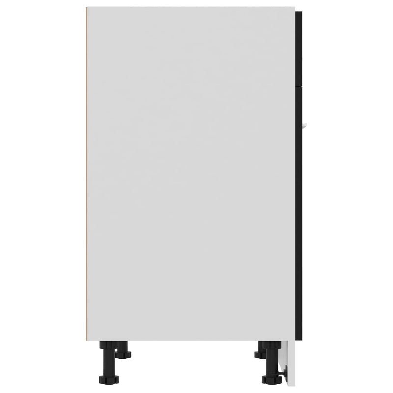 vidaXL fekete szerelt fa fiókos alsószekrény 60 x 46 x 81,5 cm