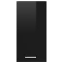 vidaXL “Lyon” magasfényű fekete szerelt fa függő szekrény