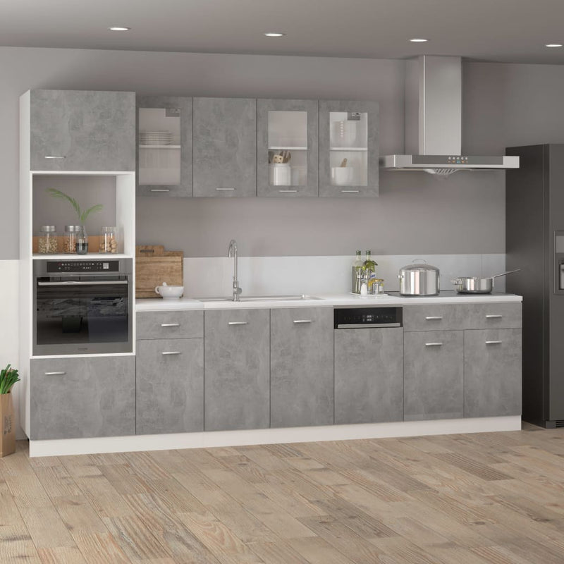 vidaXL betonszürke szerelt fa mosogatógép-panel 45 x 3 x 67 cm