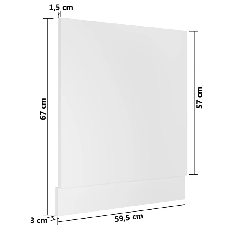 vidaXL “Lyon” fehér szerelt fa mosogatógép-panel 59,5 x 3 x 67 cm