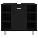 vidaXL fekete szerelt fa fürdőszobaszekrény 60 x 32 x 53,5 cm