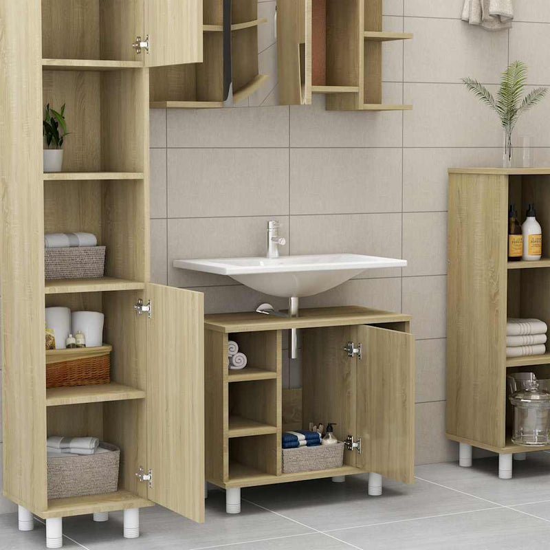 vidaXL sonoma-tölgy színű forgácslap fürdőszobaszekrény 60x32x53,5 cm
