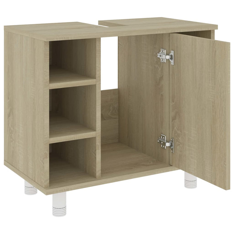 vidaXL sonoma-tölgy színű forgácslap fürdőszobaszekrény 60x32x53,5 cm