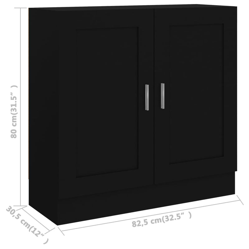 vidaXL fekete szerelt fa könyvszekrény 82,5 x 30,5 x 80 cm