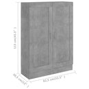 vidaXL betonszürke szerelt fa könyvszekrény 82,5 x 30,5 x 115 cm