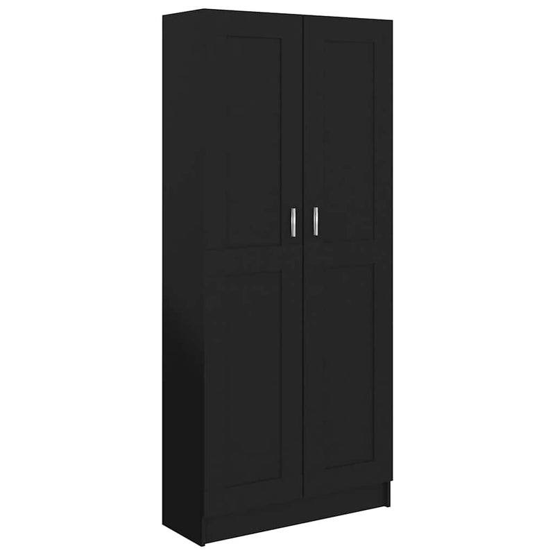 vidaXL fekete szerelt fa könyvszekrény 82,5 x 30,5 x 185,5 cm