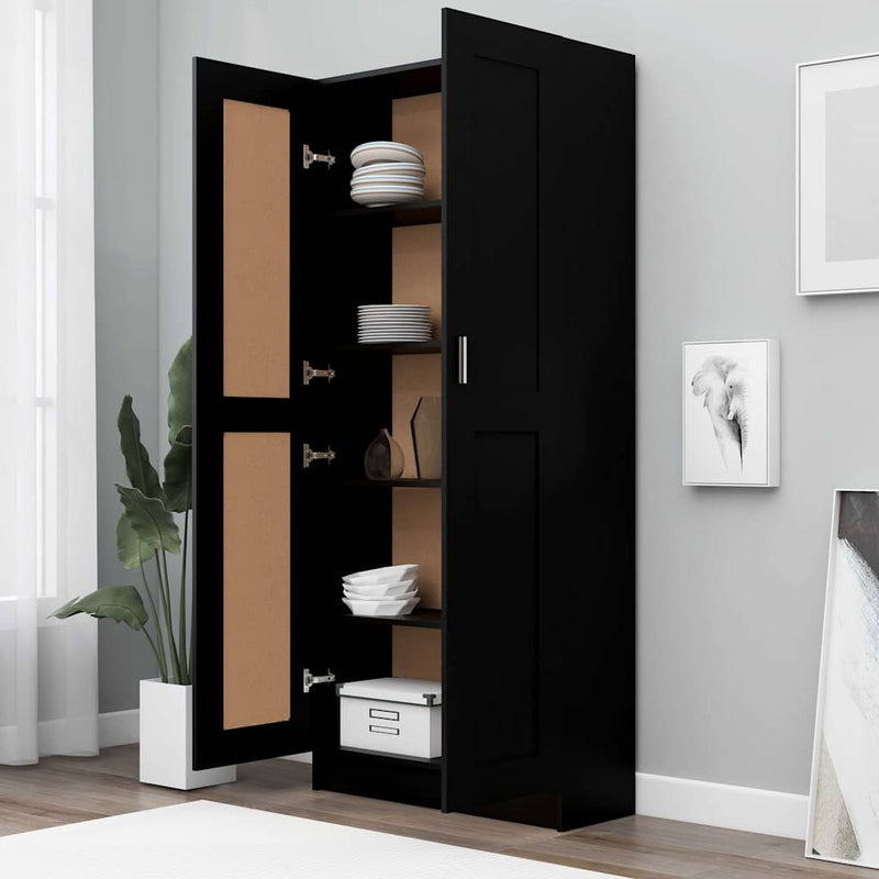 vidaXL fekete szerelt fa könyvszekrény 82,5 x 30,5 x 185,5 cm