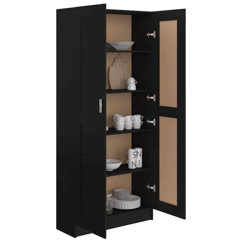 vidaXL fekete szerelt fa könyvszekrény 82,5 x 30,5 x 185,5 cm
