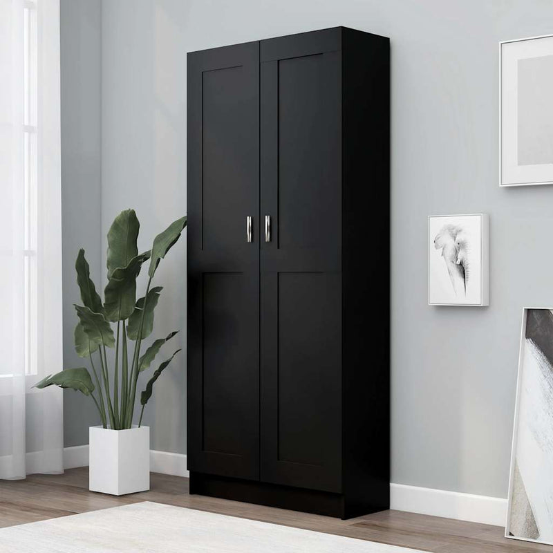 vidaXL fekete szerelt fa könyvszekrény 82,5 x 30,5 x 185,5 cm