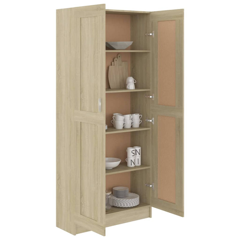 vidaXL sonoma tölgy színű szerelt fa könyvszekrény 82,5x30,5x185,5 cm