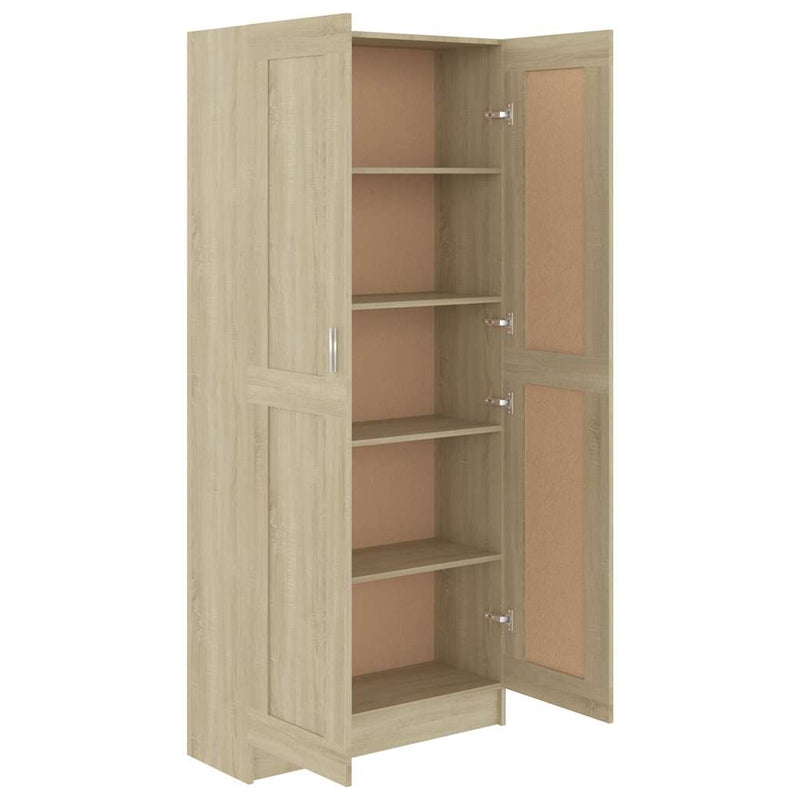 vidaXL sonoma tölgy színű szerelt fa könyvszekrény 82,5x30,5x185,5 cm