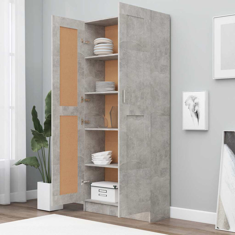 vidaXL betonszürke szerelt fa könyvszekrény 82,5 x 30,5 x 185,5 cm