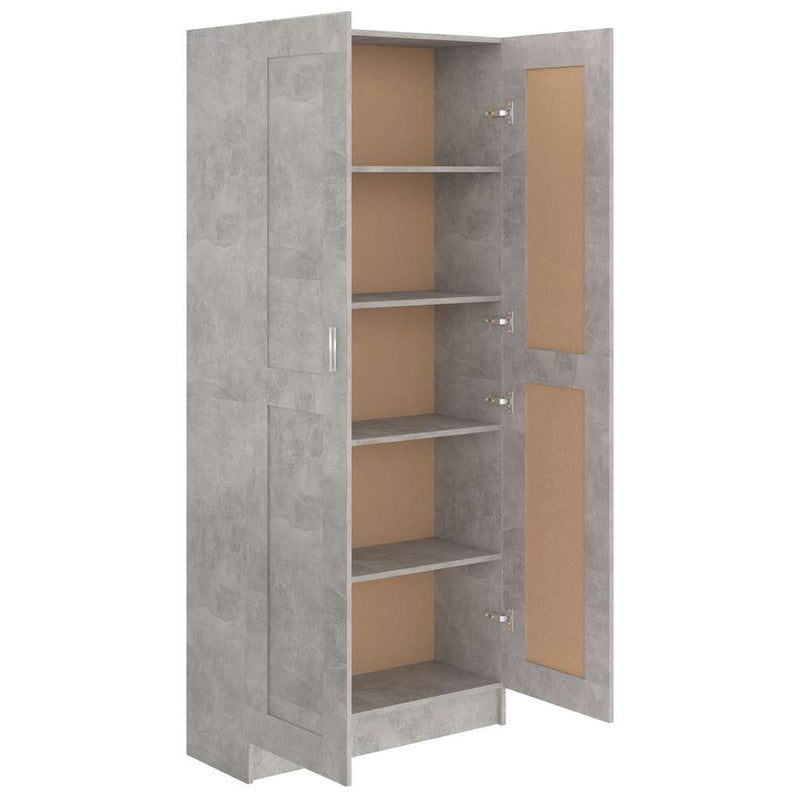 vidaXL betonszürke szerelt fa könyvszekrény 82,5 x 30,5 x 185,5 cm