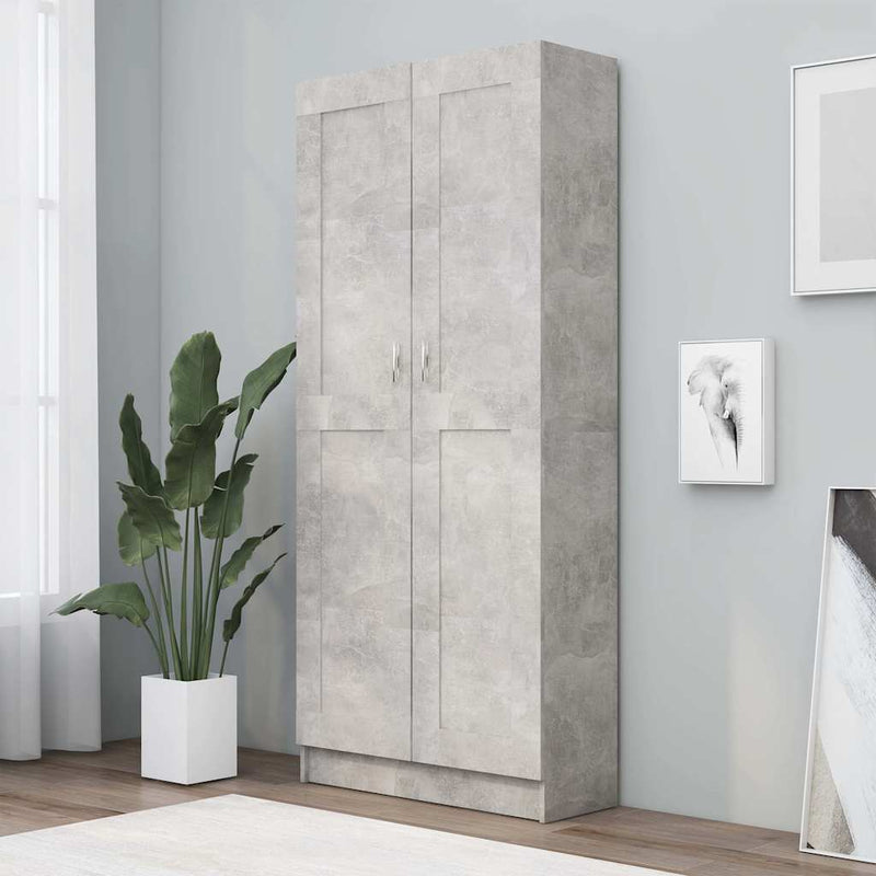 vidaXL betonszürke szerelt fa könyvszekrény 82,5 x 30,5 x 185,5 cm