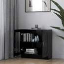vidaXL fekete szerelt fa vitrinszekrény 82,5 x 30,5 x 80 cm
