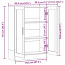 vidaXL fehér szerelt fa vitrinszekrény 82,5 x 30,5 x 115 cm