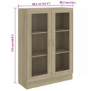 vidaXL sonoma tölgy színű szerelt fa vitrinszekrény 82,5x30,5x115 cm