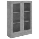 vidaXL betonszürke szerelt fa vitrinszekrény 82,5 x 30,5 x 115 cm