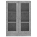vidaXL betonszürke szerelt fa vitrinszekrény 82,5 x 30,5 x 115 cm