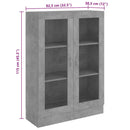 vidaXL betonszürke szerelt fa vitrinszekrény 82,5 x 30,5 x 115 cm