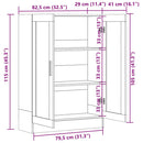 vidaXL betonszürke szerelt fa vitrinszekrény 82,5 x 30,5 x 115 cm