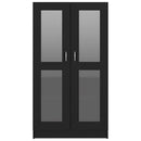 vidaXL fekete szerelt fa vitrinszekrény 82,5 x 30,5 x 150 cm