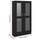 vidaXL fekete szerelt fa vitrinszekrény 82,5 x 30,5 x 150 cm