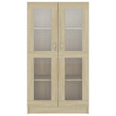 vidaXL sonoma tölgy színű szerelt fa vitrinszekrény 82,5x30,5x150 cm