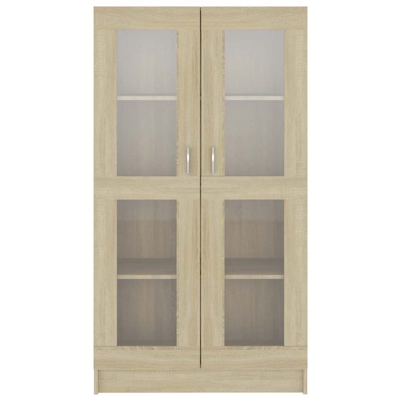 vidaXL sonoma tölgy színű szerelt fa vitrinszekrény 82,5x30,5x150 cm