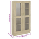 vidaXL sonoma tölgy színű szerelt fa vitrinszekrény 82,5x30,5x150 cm