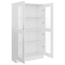 vidaXL magasfényű fehér szerelt fa vitrinszekrény 82,5 x 30,5 x 150 cm