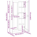 vidaXL sonoma tölgy színű szerelt fa vitrinszekrény 82,5x30,5x185 cm