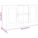vidaXL betonszürke szerelt fa tálalószekrény 120 x 30,5 x 70 cm