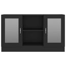 vidaXL fekete szerelt fa vitrinszekrény 120 x 30,5 x 70 cm