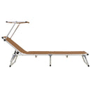 vidaXL 2 db barna alumínium és textilén összecsukható tetős napozóágy