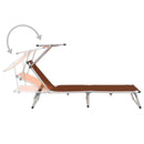 vidaXL 2 db barna alumínium és textilén összecsukható tetős napozóágy