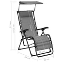 vidaXL szürke összecsukható textilén nyugágy