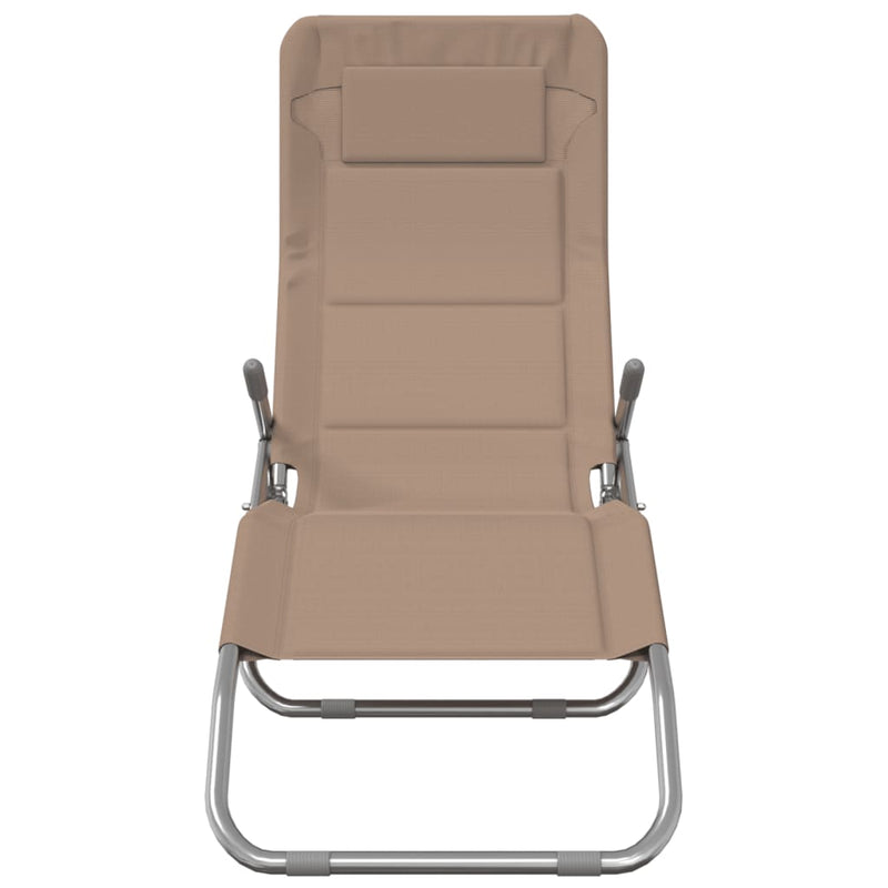 vidaXL 2 db tópszínű textilén és porszórt acél összecsukható napágy